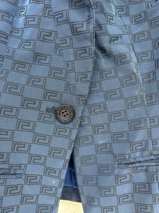 Tailleur blu con gonna Versace Vintage