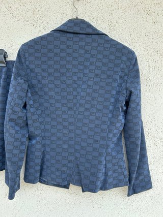 Tailleur blu con gonna Versace Vintage