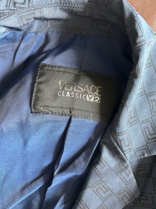 Tailleur blu con gonna Versace Vintage