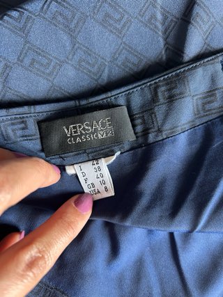 Tailleur blu con gonna Versace Vintage