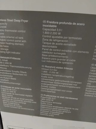 Freidora Acero Inoxidable Tarrington 3L