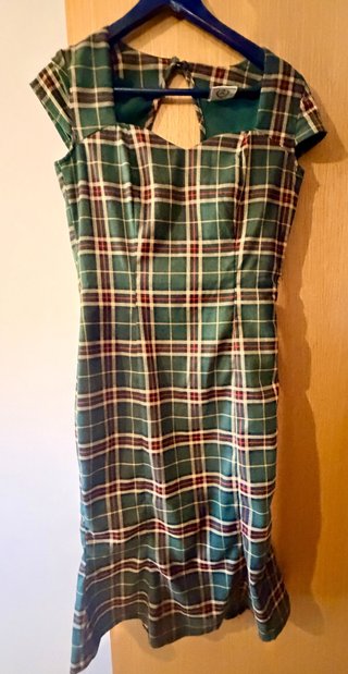 Vestido Pinup Tartán Verde y Rojo