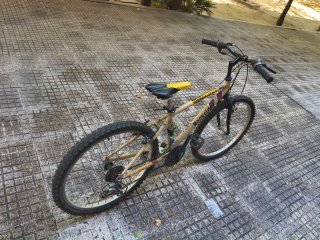 Bicicleta de montaña amarilla