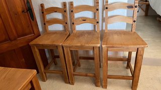 6 Taburetes Altos Mexicano, madera maciza
