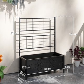 Cama de jardín elevada con enrejado para plantas t