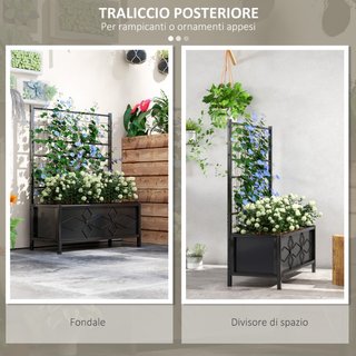 Cama de jardín elevada con enrejado para plantas t