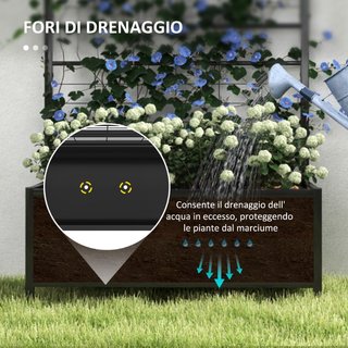 Cama de jardín elevada con enrejado para plantas t
