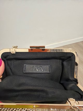 Bolso fiesta Zara pedrería dorado