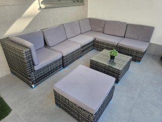 Sofá de jardín modular ratán