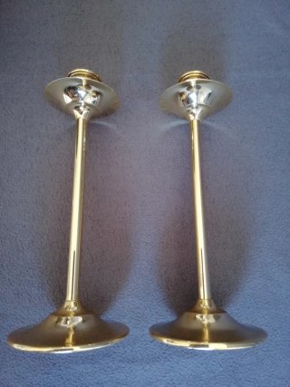 Espejo y 2 candelabros dorados Art Déco