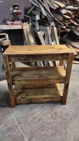 CONSOLA DE BAÑO COLOR ROBLE MADERA RECICLADAS