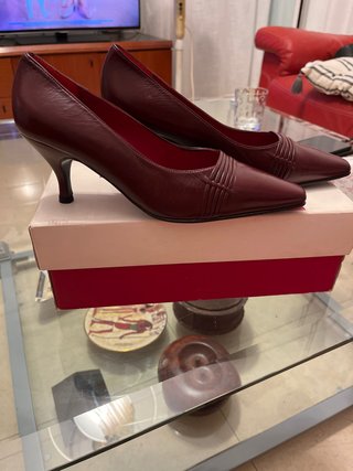 Tacones Piel Reme Rubio Talla 39 Granate