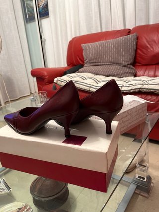 Tacones Piel Reme Rubio Talla 39 Granate