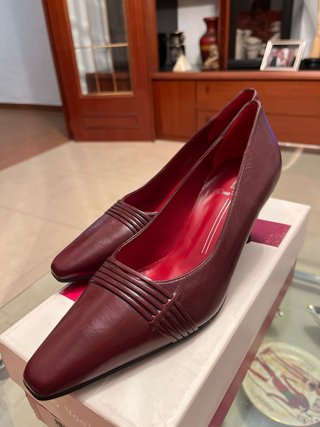 Tacones Piel Reme Rubio Talla 39 Granate