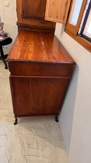 Escritorio Rústico Madera maciza y Forja