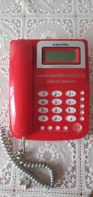 Teléfono fijo Porfocted rojo