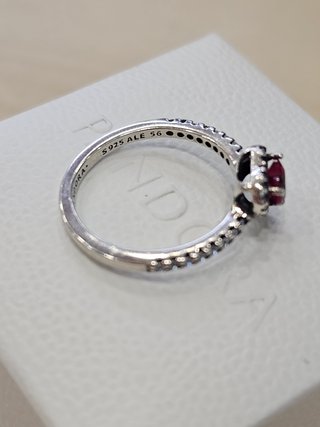 Anillo Pandora Corazón Rojo Nivelado 56+caja
