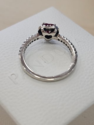 Anillo Pandora Corazón Rojo Nivelado 56+caja