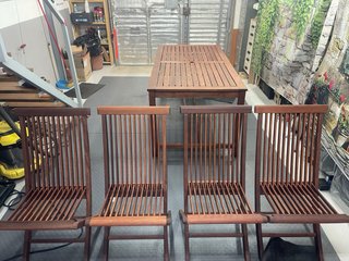 Conjunto de Teca Mesa y Sillas