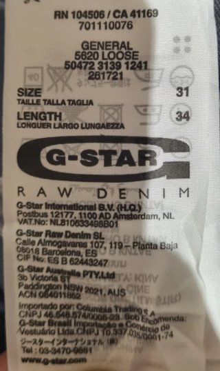 Bermuda G-Star RAW Negra Talla M