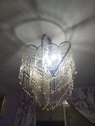 Lámpara de salón de cristal y metal
