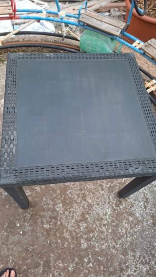Tavolo da esterno in rattan sintetico 77x77x72 cm