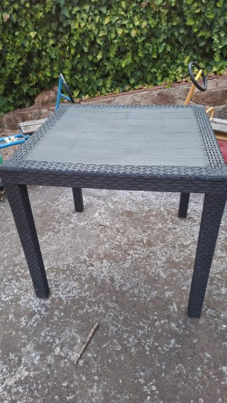 Tavolo da esterno in rattan sintetico 77x77x72 cm