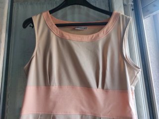 Vestito donna beige e rosa