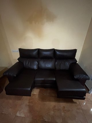 2 Sofás de Piel Marrones/Negros