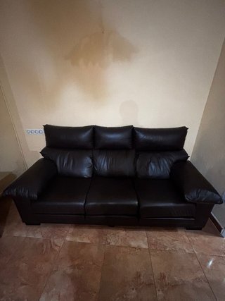2 Sofás de Piel Marrones/Negros