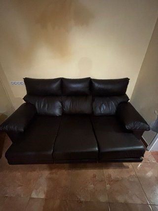 2 Sofás de Piel Marrones/Negros