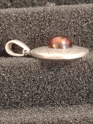 Colgante Plata con Ámbar naranja