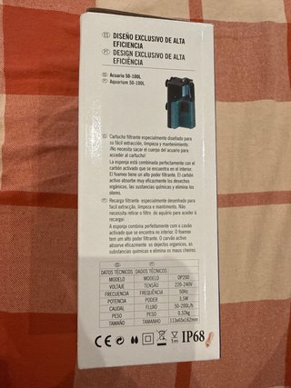 Filtro interno acuario Optimus 200L/h