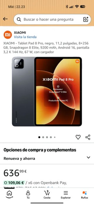 ¡OFERTA! Xiaomi PAD 8 PRO 8RAM+256GB