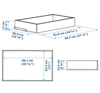 Cajón Ikea Komplement 100x58 Blanco