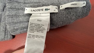 Guantes Lacoste Lana Talla M Unisex Gris