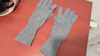 Guantes Lacoste Lana Talla M Unisex Gris
