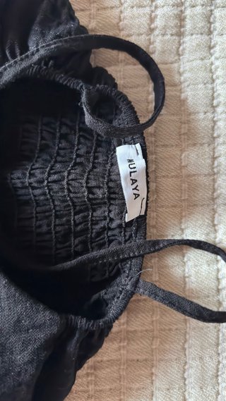 Vestido negro tirantes con abalorios