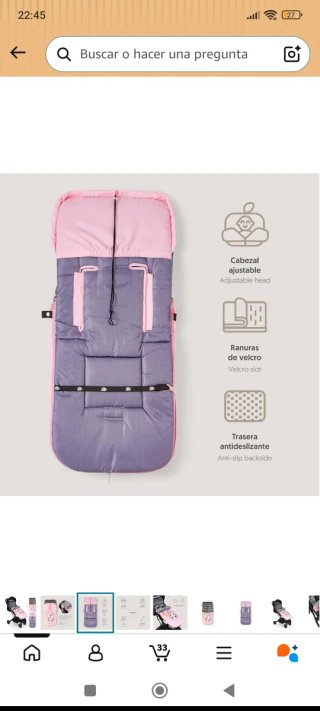 Saco para silla de paseo panda