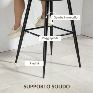 Juego de 2 taburetes de bar modernos con reposapié