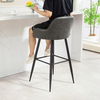Juego de 2 taburetes de bar modernos con reposapié