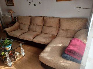 Sofá chaiselongue 4 plazas 3.10m beige