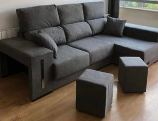 Sofá Chaiselongue Gris con Arcón
