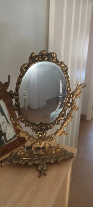 Consola de Bronce con Reloj y Candelabros