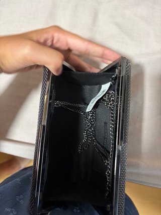 Bolso de fiesta negro y plateado