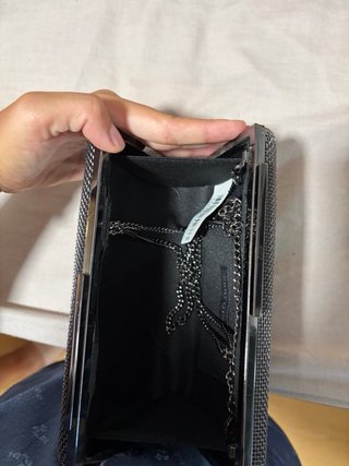 Bolso de fiesta negro y plateado