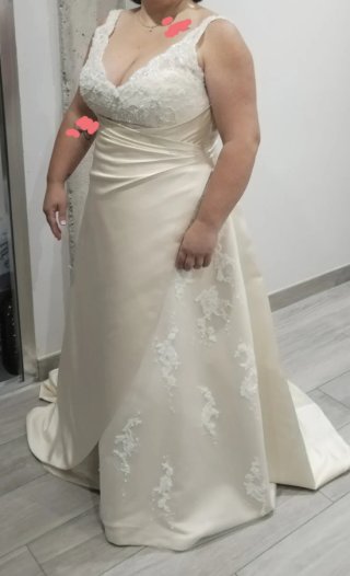 Vestido de Novia Beige/Blanco