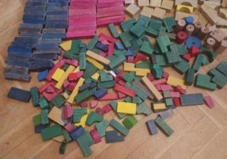 Bloques de construcción de madera Montessori