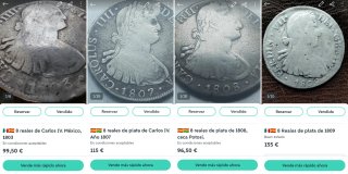 🇪🇸 OFERTA‼️ 4 Monedas 8 Reales Carlos IV. S.XIX