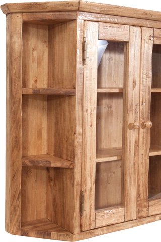 Vetrinetta angolare da appendere in legno massello